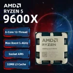 AMD Ryzen 5 9600X 100% AMD R5 9600X CPU Max Boost Up to 5.4GHz 6 Cores 12 Threads 32MB L3 Cache AM5 for B850 X870