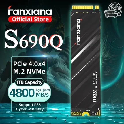 Fanxiang S690Q 4800MB/s SSD NVMe M.2 2280 PICE4.0 1TB 2TB Internal Solid State Gaming Hard Disk SSD Drive for PS5 PC Laptop