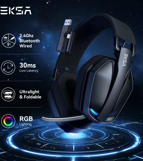 EKSA G19BT wireless gaming headset with microphone and RGB