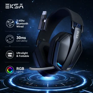 EKSA G19BT wireless gaming headset with microphone and RGB